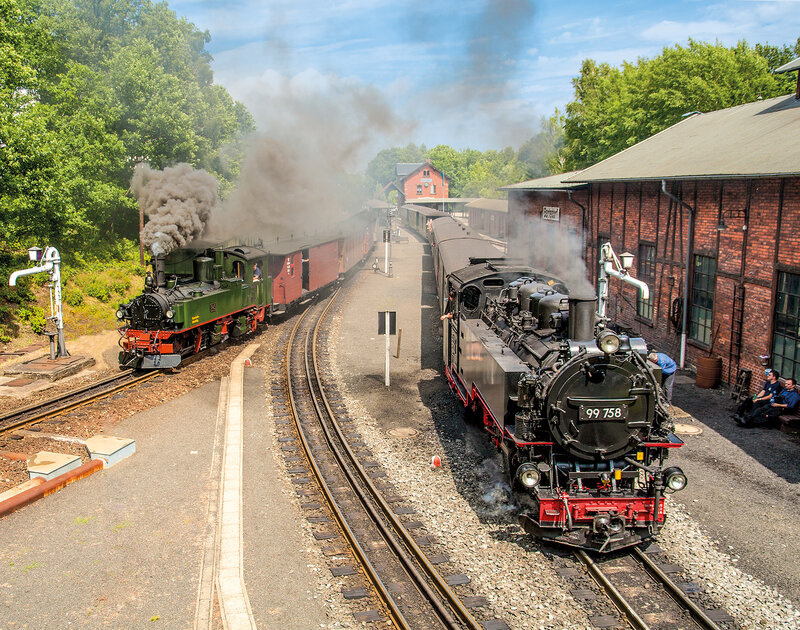 Zittauer Schmalspurbahn Doppelausfahrt Bf Bertsdorf Abbildung Zittauer Schmalspurbahn Doppelausfahrt Bf Bertsdorf